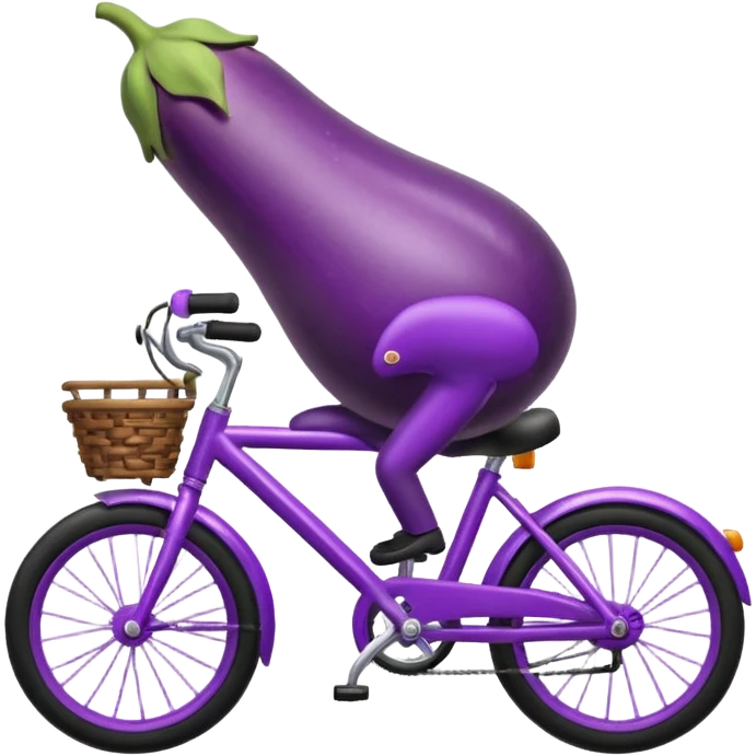 Eggplant riding a bike emoji