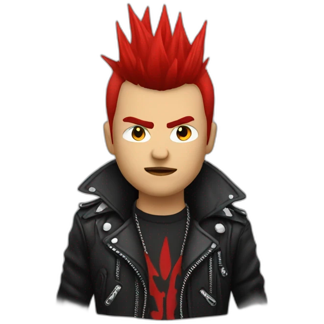 punk avec un crête rouge emoji