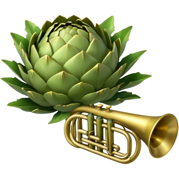 Artichok with a trumpet emoji