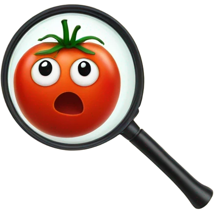 tomato under magnifying glass emoji