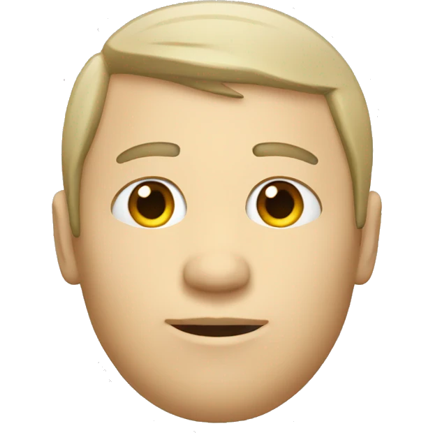 white man with bangs covering forehead until above eyebrows emoji