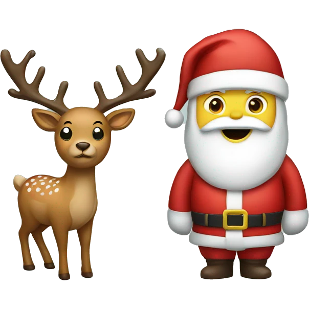 Santa with a deer emoji
