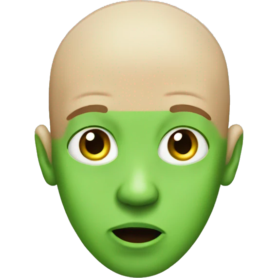 bald boy with open mouth green face  emoji