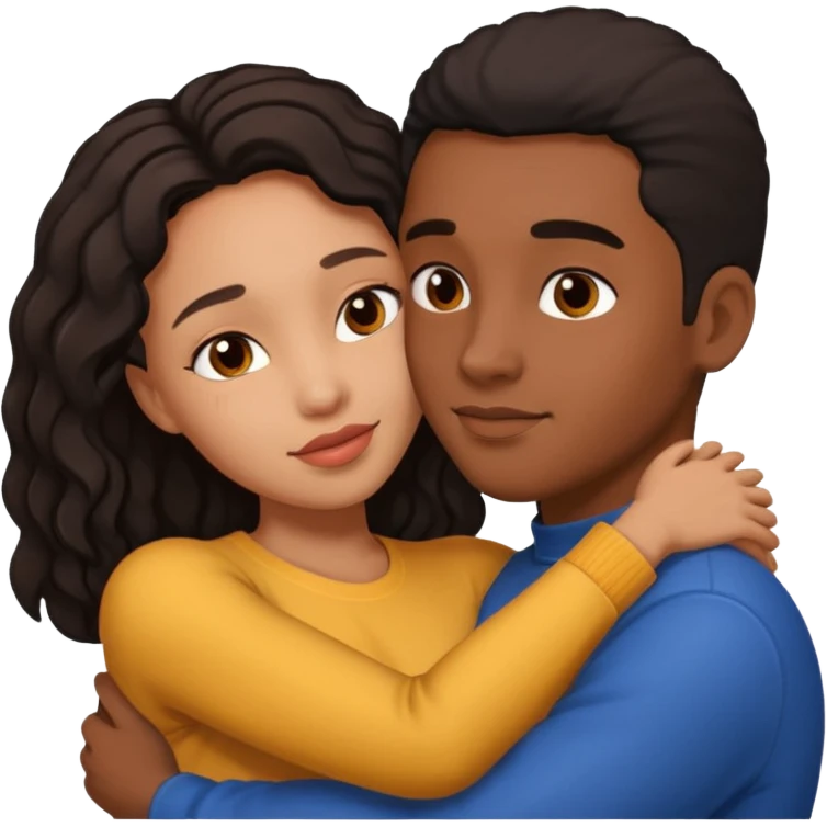 Ebony couple, light skin female brown skin male sexual  emoji