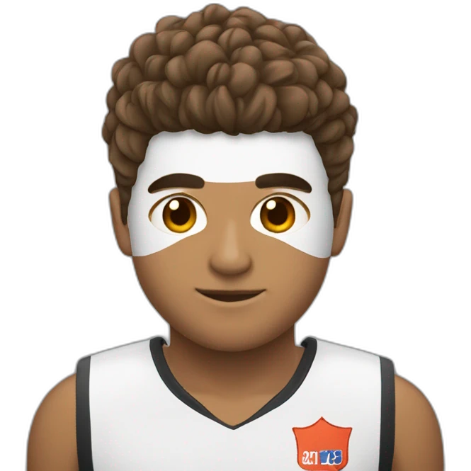 Joueur de foot cheveux brun emoji