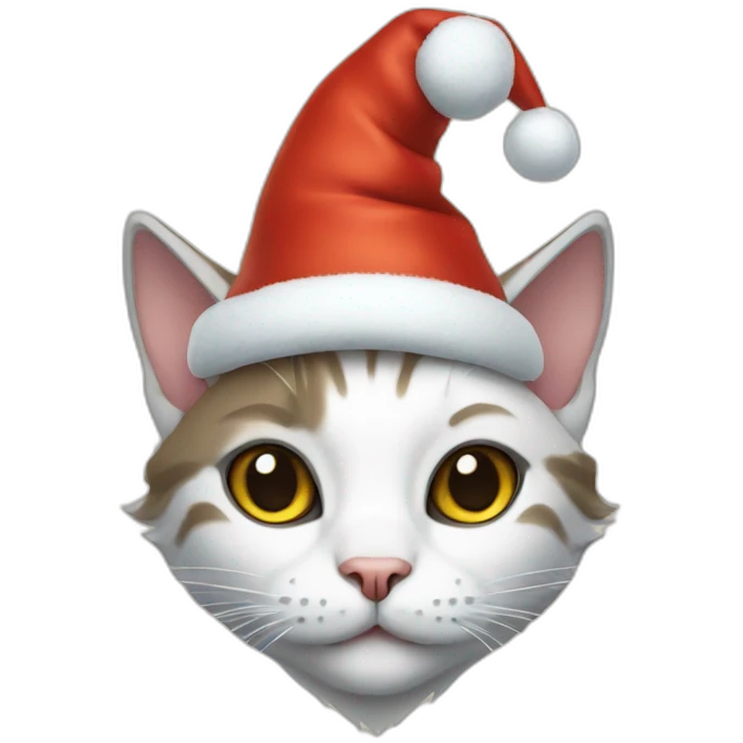 a cat wearing an elf hat emoji