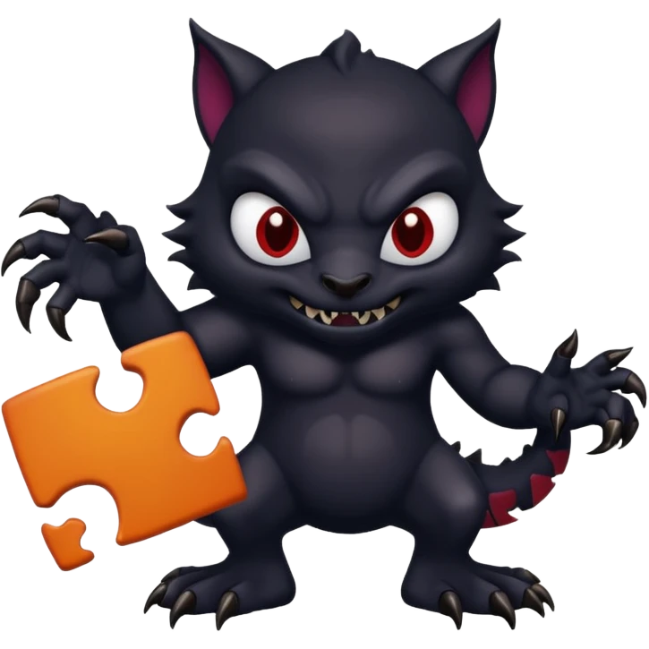 evil dark mysterious creature with puzzle emoji