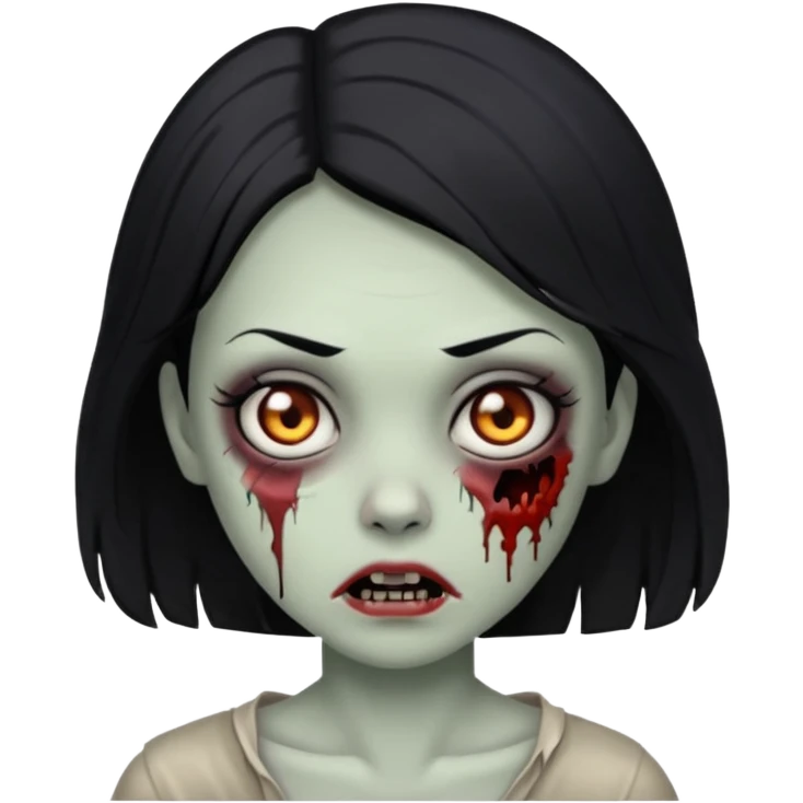 Zombie girl with black hair emoji