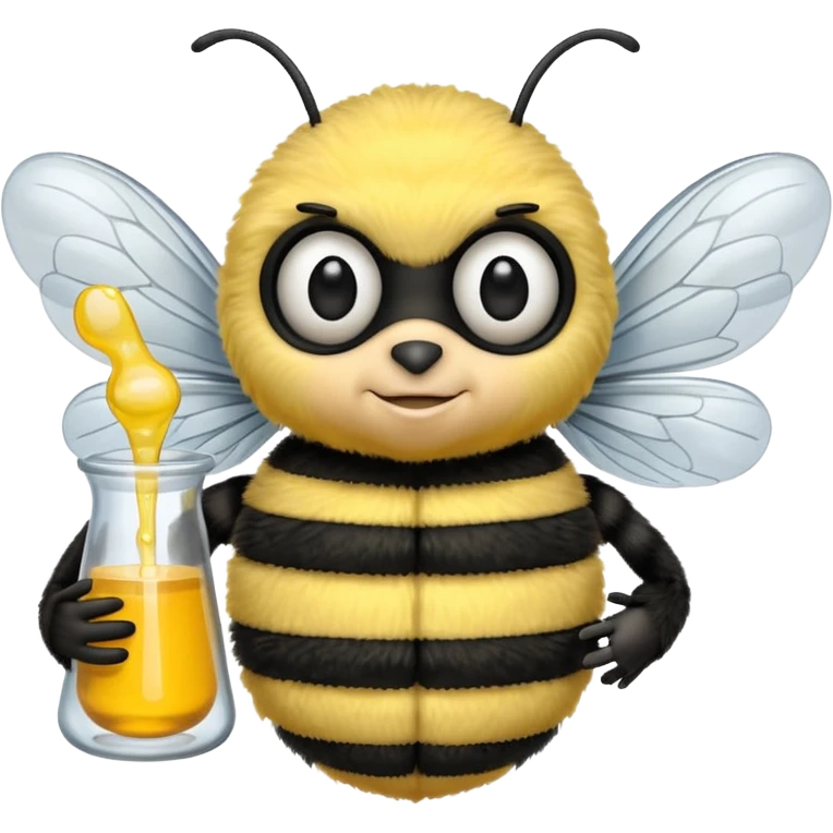 a bumblebee holding a beaker emoji