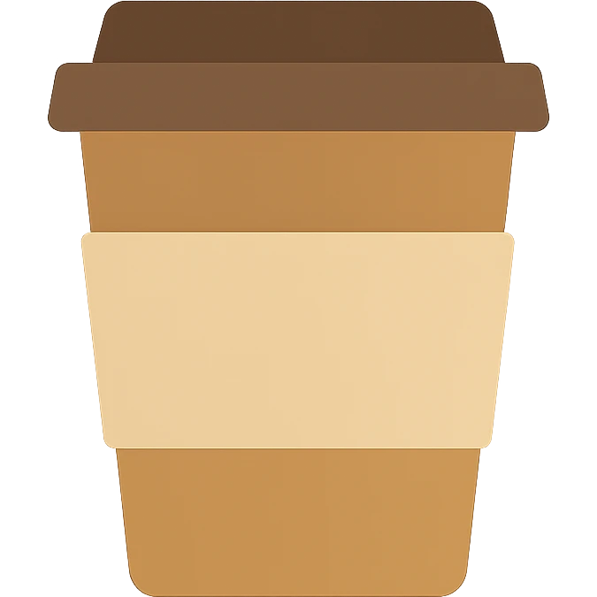 to-go coffee cup icon, flat color, icon style emoji