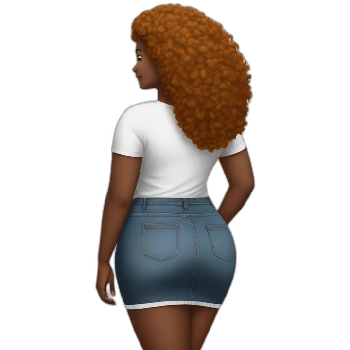 curvy beauty lifts her black skirt-back-view-long-white-socks emoji