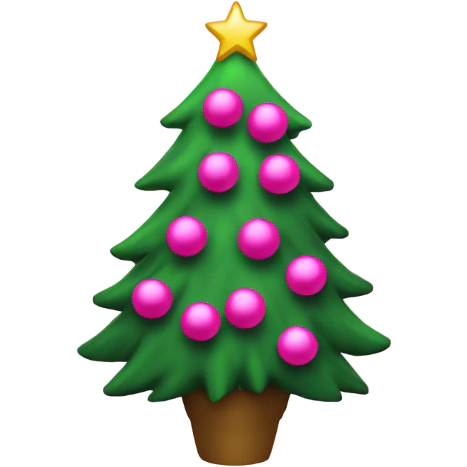 christmas tree with pink balls who is singing emoji