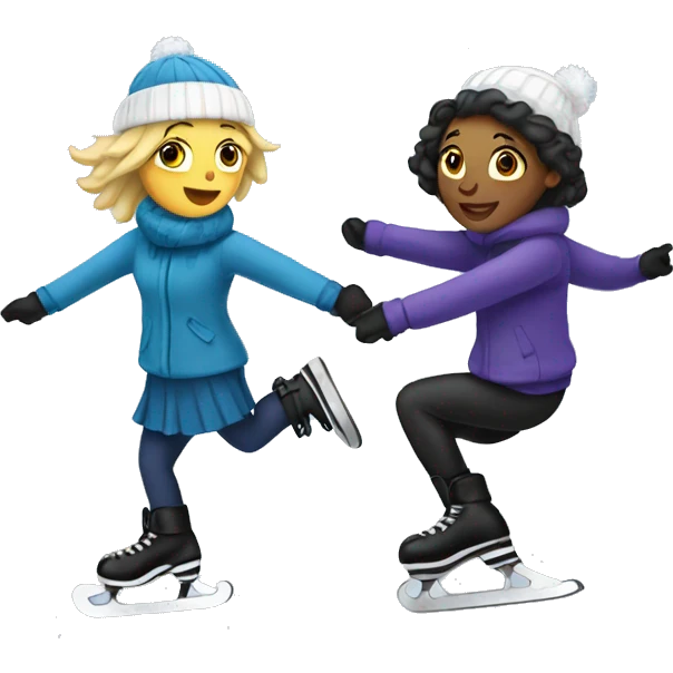 lesbians ice skating  emoji