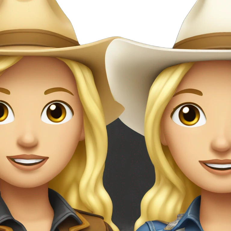 Two blonde cowgirls  emoji