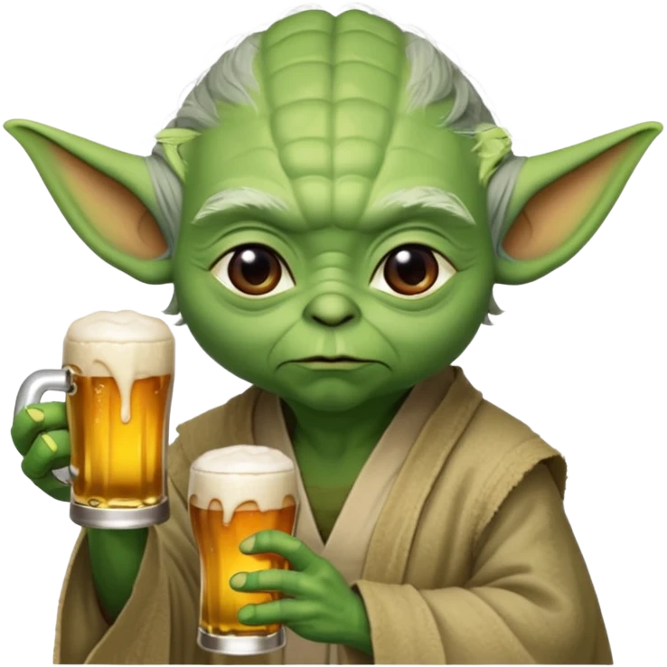 Yoda une bière à la main emoji