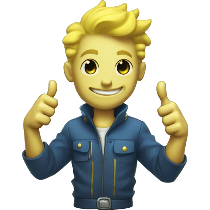 Vault boy ghoul cute thumbs up emoji