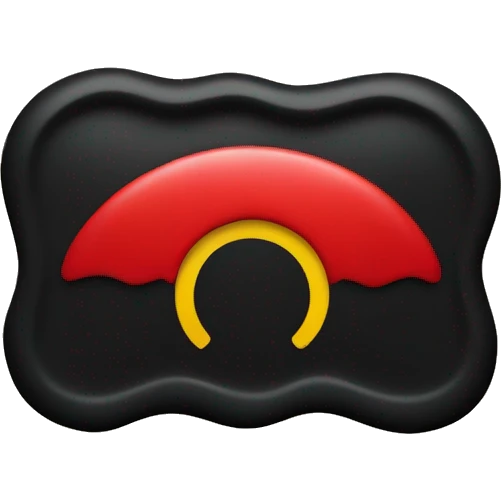 A wavy black and red rectangle with a yellow circle in the middle emoji
