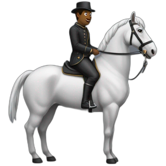 Homme noir qui chevauche un hippopotame emoji