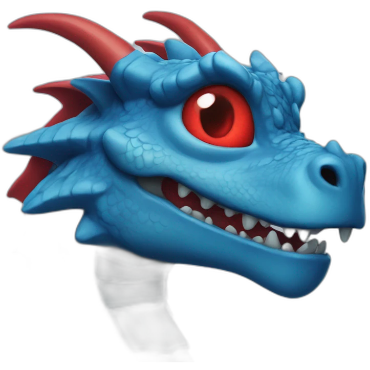 blue dragon with red eyes emoji