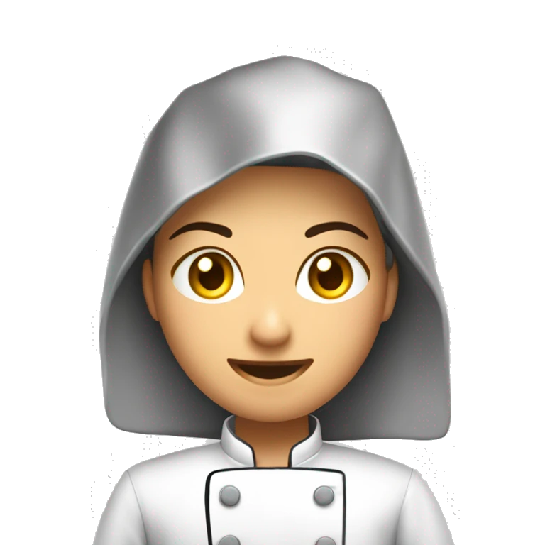 Cozinheira com uniforme de cozinheira de manga curta segurando uma panela emoji