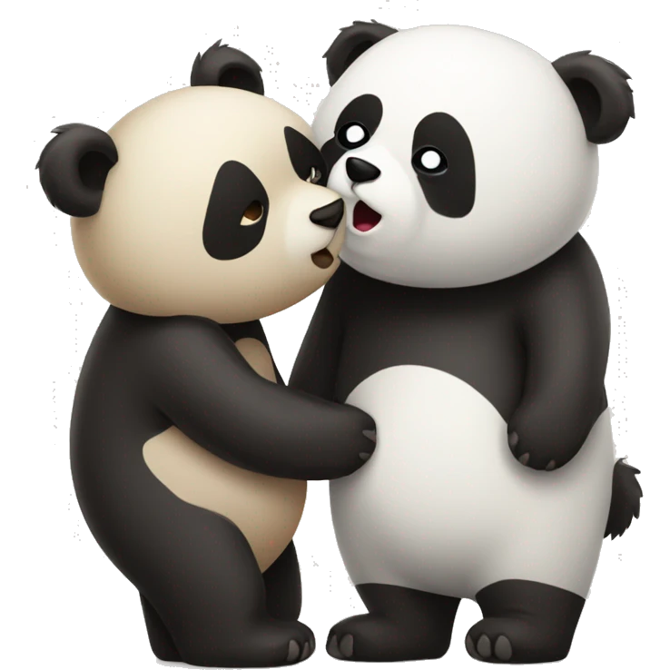 Bear and panda kiss emoji