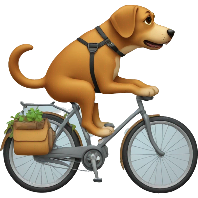 un perro fumando en bici emoji
