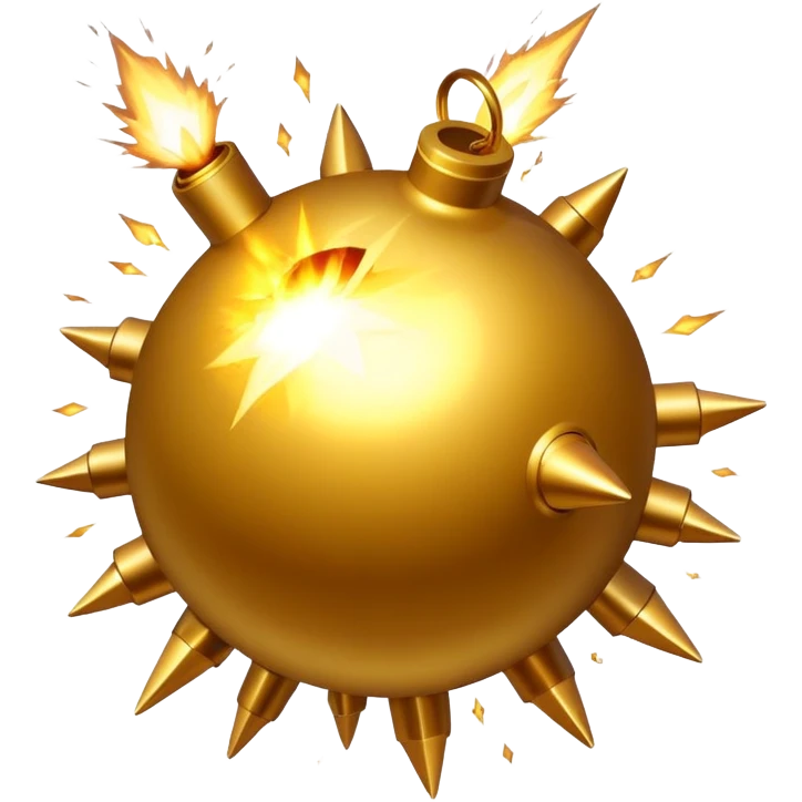 Golden bomb exploding emoji