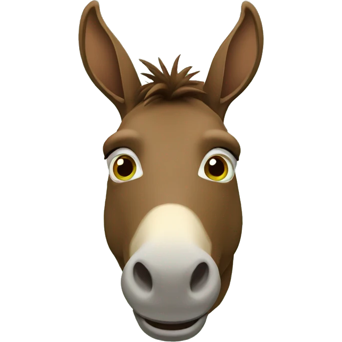 innocent brown donkey face and green background 3d emoji
