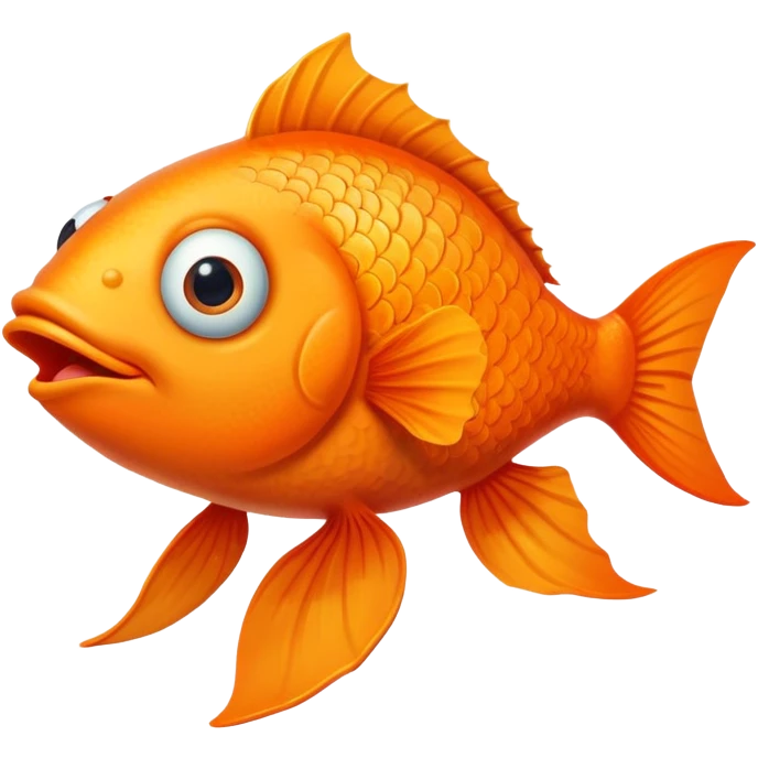 derpy stupid looking fish with googly eyes and goofy expression, facing directly to the right emoji