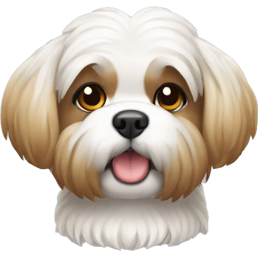 Perro raza shitzu con pelaje blanco emoji