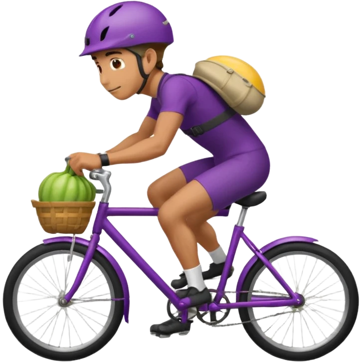 Guy riding eggplant as bicycle  emoji