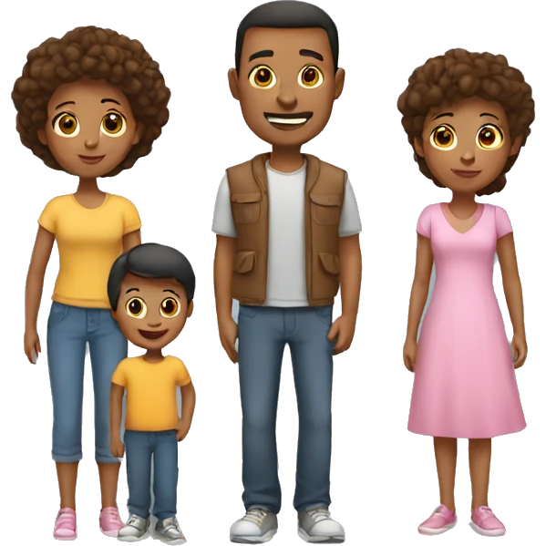 Parents with 3 kids emoji