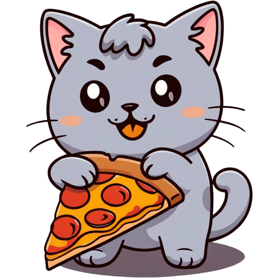 Cat eating pizza  emoji