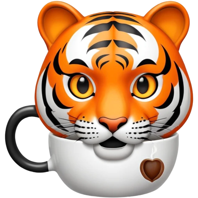 tiger face holding coffee mug for Twitch emote emoji