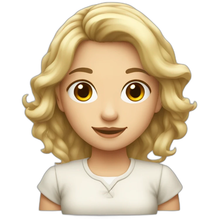 Fille adolescente blanche avec cheveux châtains emoji