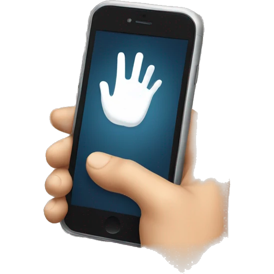 Hand holding phone emoji