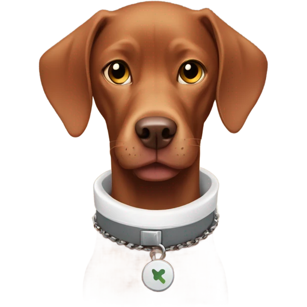 viszla with a phone in its hand and a collar that says JUNIE emoji