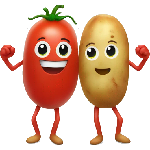 tomato and potato holding hands emoji