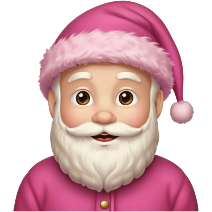 santa with pink fluffy hat without a beard emoji
