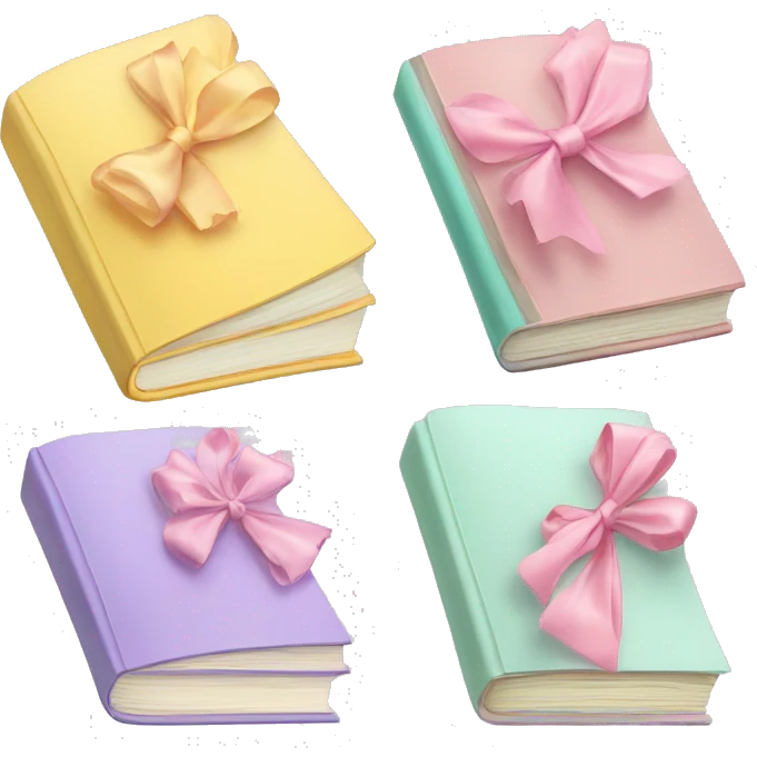 School books with a bow in pastel colours emoji