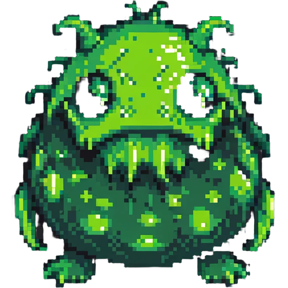 classic green blob slime monster emoji