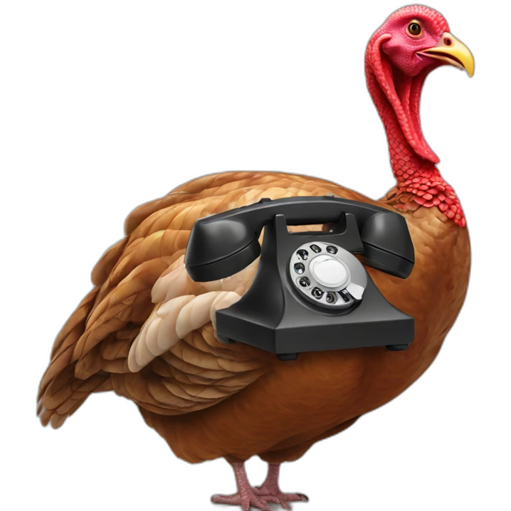 Turkey using a rotary phone  emoji