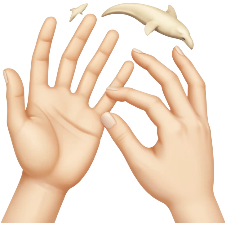 Las manos del la obra “La creación de Adán” emoji