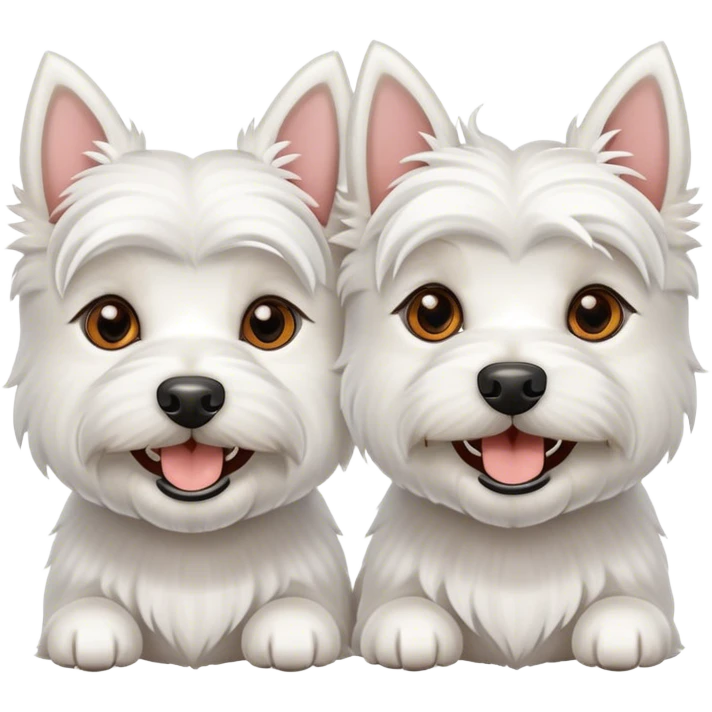 two female westy dogs smiling emoji