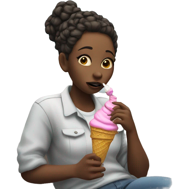 Baddie eating ice cream  emoji
