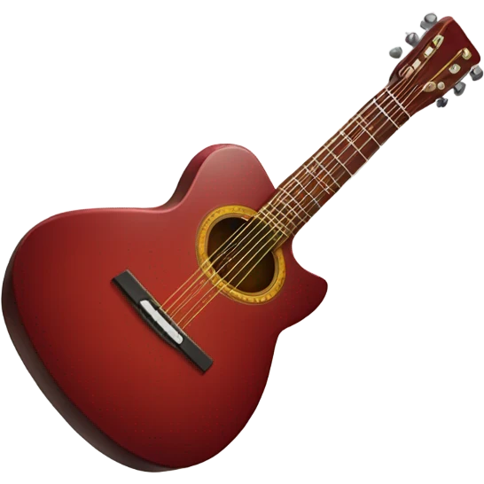 Uma guitarra vermelha com um livro do lado emoji