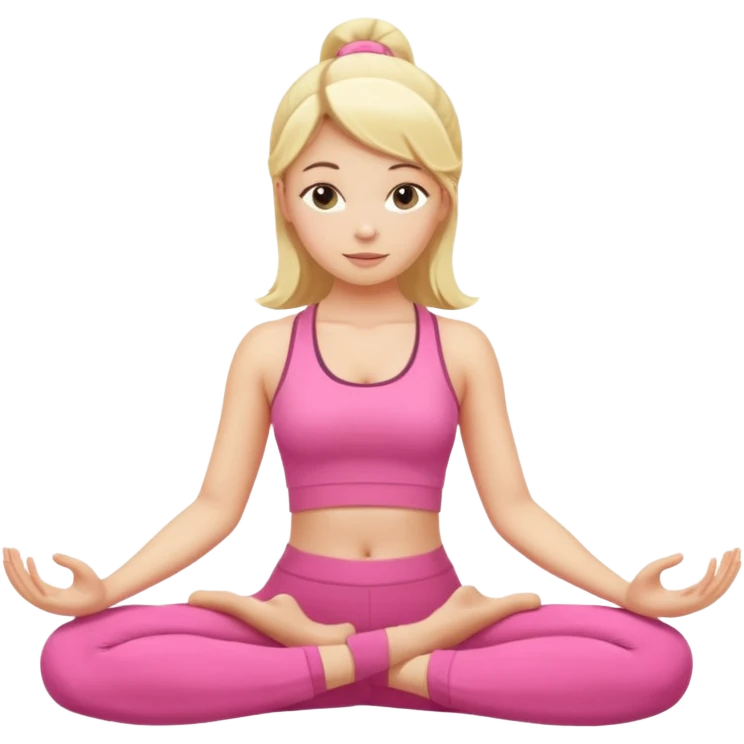 Blonde white skinne pink closets girl in make yoga emoji