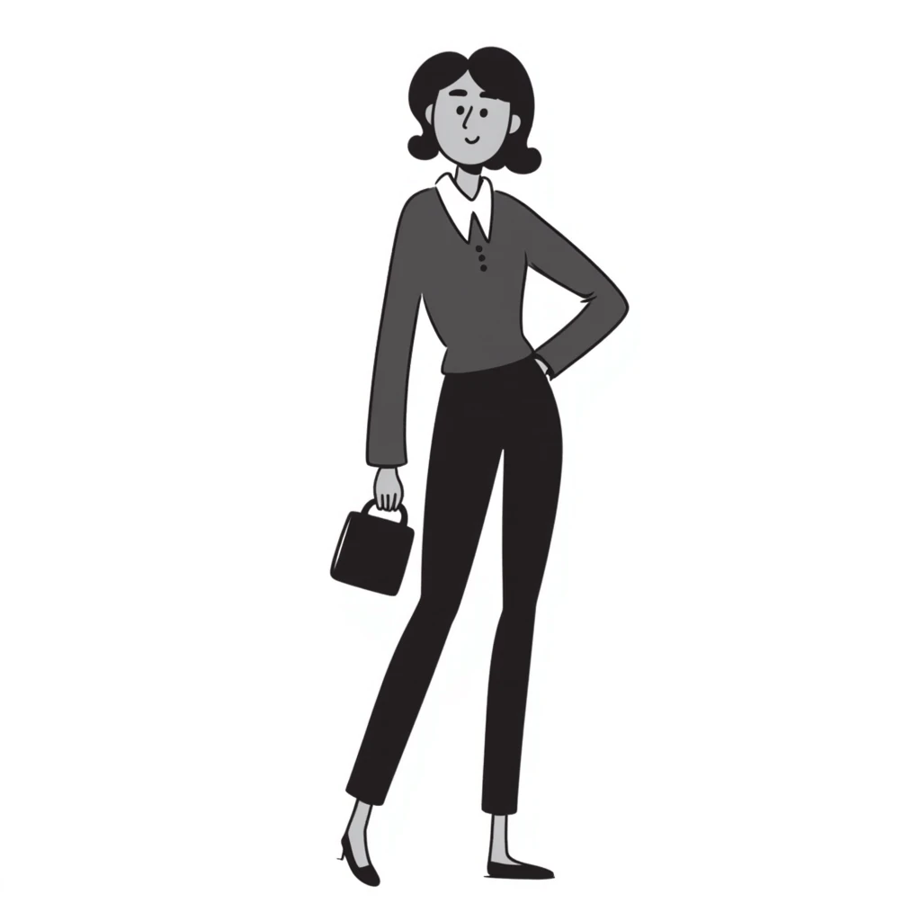 Tall slender woman with elongated arms and legs, sharp angular facial features with high cheekbones and defined jawline emoji