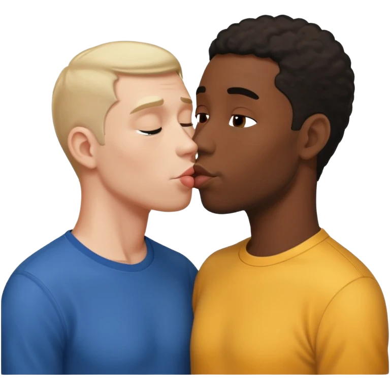 White adult male and black man making out emoji
