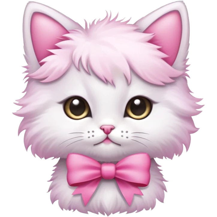 cute kitten with a pink bow emoji